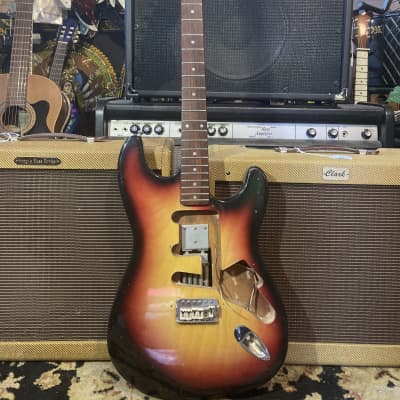 Electra “Lawsuit Era” S-Style Doublecut PROJECT Stratocaster Style Husk 1970s - Sunburst image 2