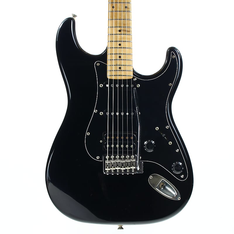 1989 Fender Japan Medium Scale Stratocaster STM-60 HSS Super Strat - Black,  MIJ, Sculpted Heel ala ultra pro