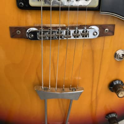 1970’s  Univox Coily  335 Copy Electric Guitar Sunburst image 9