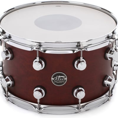 DW Performance Series Maple 8 x 14-inch Snare Drum - Tobacco Satin Oil image 1
