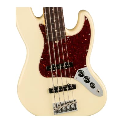Fender American Professional II Jazz Bass Guitar V (Rosewood Fingerboard, Olympic White) image 5