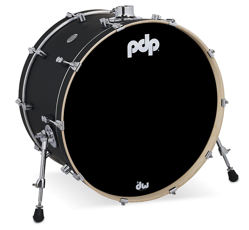 PDP Concept Series Maple Bass Drum, 14x24, Satin Black Finish Ply  PDCM1424KKBK