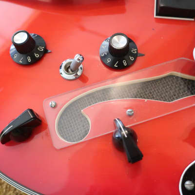 Vintage 1970s MCI Univox Guitorgan Guitar-Organ Rare Factory Additions Mods READ Redburst Color image 5