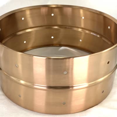 Bronze 6.5x14 Snare Drum Shell with Bead Polished Lacquer Finish Drilled 3.5" Lugs image 2