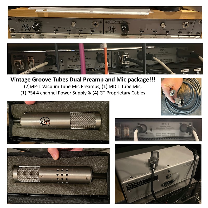 Vintage Groove Tubes Preamp & Mic Package (2) MP1 Tube Reverb