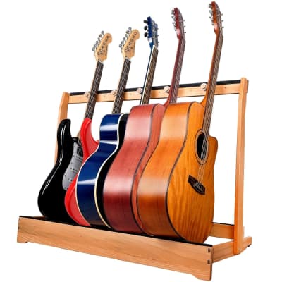 Guitar Rack for Multiple Guitars, Hardwood Guitar Stand Folding Guitar  Floor Rack, Soft Padded Guitar Display Holder, for 6 Electric or Bass  Guitars, or 3 Acoustic Guitars for Home, Studio, Stage 