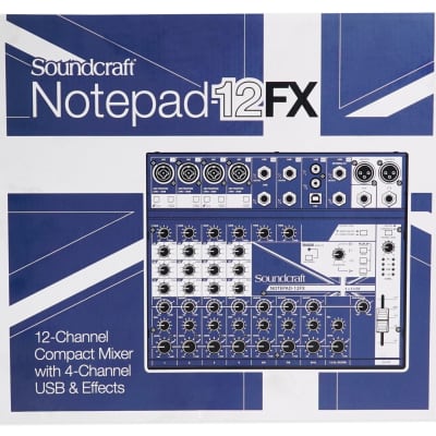 Soundcraft Notepad-12FX 12-Channel Analog Mixer w/ USB I/O+Phantom Power Supply image 10
