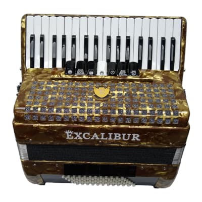 Excalibur Super Classic 72 Bass Piano Accordion Bronze Gold Bild 1