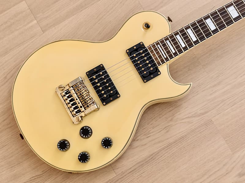 Immagine 1990 Aria Pro II PE-Deluxe KV Vintage Electric Guitar Ivory w/ USA Kahler 2220B, Japan - 1