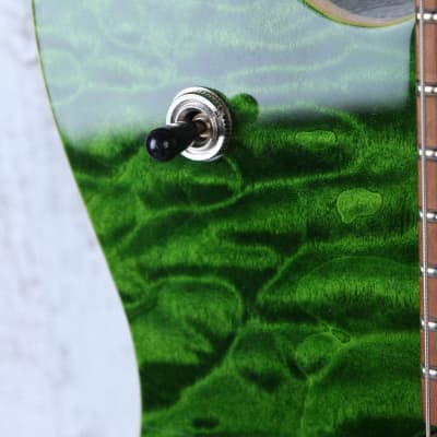 EVH Wolfgang WG Standard QM Electric Guitar Quilt Maple Top Transparent Green image 4