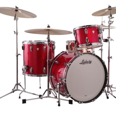 Ludwig Classic Maple Fab Drum Set Red Sparkle image 3