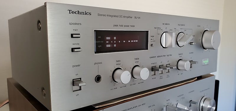 Vintage Stereo Amplifier Technics Su V4 Silver Reverb