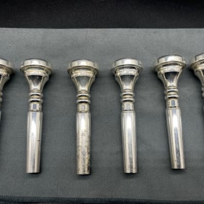 Lot of 6 Used J. Marcinkiewicz  Trumpet Mouthpiece Silver Plated various models, Burbank CA and Glendale CA made in USA image 3