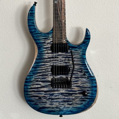 Kiesel K Series 6 String with Tremolo 2022 - Blue Denim Aqua Blue Caliburst Top, Antique Ash Body for sale