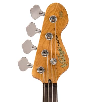 Vintage V40 Coaster Series Bass Guitar ~ Candy Apple Blue image 4