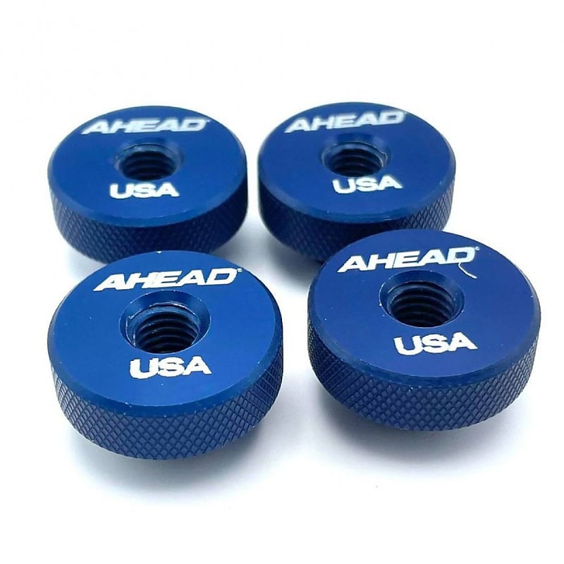 Ahead Speed Nuts Knurled Metal Cymbal Washer 4pk Blue image 1