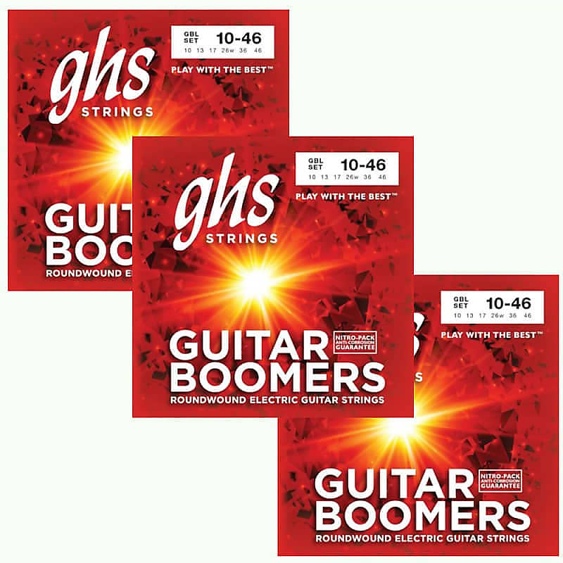 GHS Boomers Guitar Strings 3-Pack Roundwound Electric Light 10-46 image 1