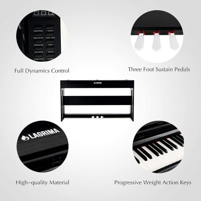 TENB Beginner Digital Piano,88 Key Full Size Semi Weighted Keyboard,Built  in Speakers and Power Supply,Home Digital Piano USB / MIDI / Pedal / Audio  / Headphone,Suit for Kids,Adults,Beginner : : Musical Instruments