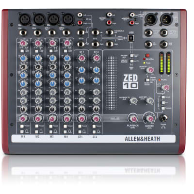 Allen & Heath AH-ZED10 4 Mic/Line 2 with Active DI, 3 stereo line inputs, 3 band swept mid EQ image 2