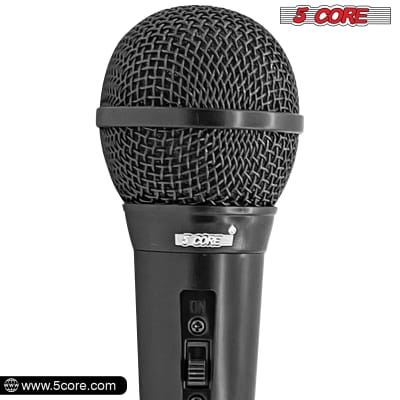 5 Core Professional Dynamic Microphone PAIR Cardiod Unidirectional Handheld Mic Karaoke Singing Wired Microphones with Detachable 12ft XLR Cable, Mic Clip  PM 101 BLK 2PCS image 6