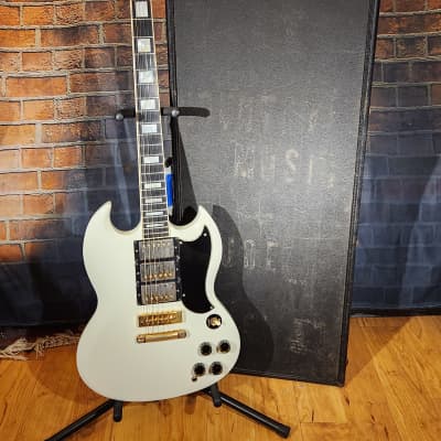 Vintage 1972 Gibson SG Custom Refinished White w/ OHSC- Repaired Headstock Under Finish image 1