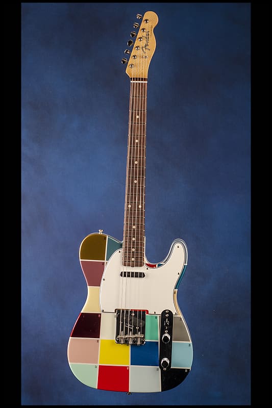 Fender Color Chart Telecaster 2021 - Olympic White with Fender 'Multi-Color Chart' top image 1