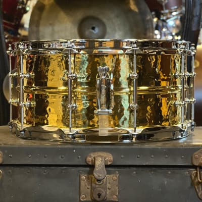 NEW Ludwig 6.5x14 Hammered Brass Snare Drum with Tube Lugs image 2