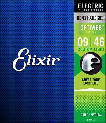 Elixir #19027 - Optiweb Custom Light Electric Guitar Strings Gauge 9-46 image 1