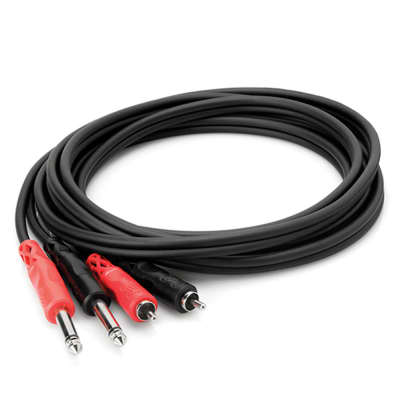 Hosa CPR-201 Dual RCA to 1/4" Phone 1M (3.3 feet) cable image 1
