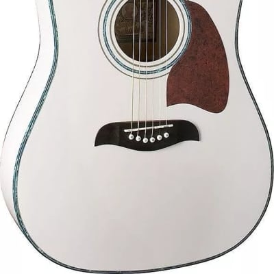 Oscar Schmidt OG2CEWH Acoustic-Electric Gloss White Full Size Dreadnought Guitar for sale