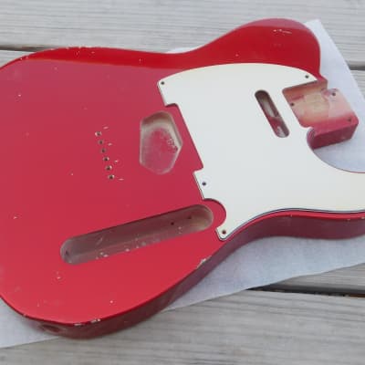 BloomDoom Nitro Lacquer Aged Relic Candy Apple Red T-Style Vintage Custom Guitar Body image 7