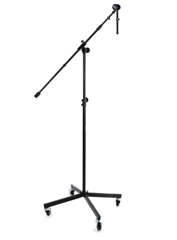 On-Stage SB96+ Studio Boom Mic Stand with 7" Mini Boom Extension and Casters 2010s - Black image 1