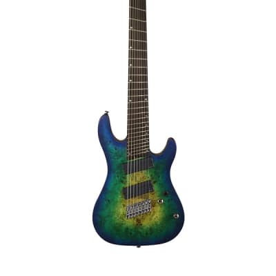 Cort KX508MS KX Series 8 String Electric Guitar. Mariana Blue Burst image 2