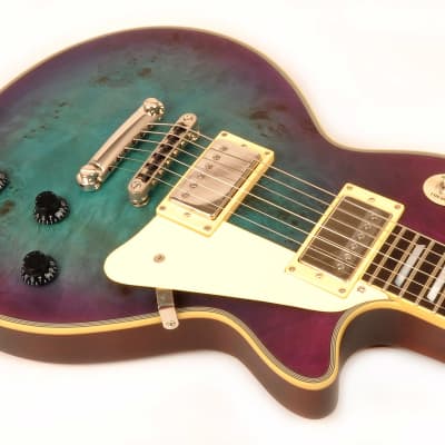 Agile AL-3100MCC Multi-Radius  Blue/Purple Burl Guitar with Binding and Trapezoid Inlays image 6