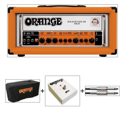 Orange RK100H MKIII Rockerverb 100 Head Orange + Footswitch + Cover + Cable Bundle for sale