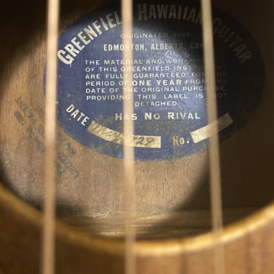 Greenfield Hawaiian guitar 1929 Natural acoustic lap steel vintage antique image 5