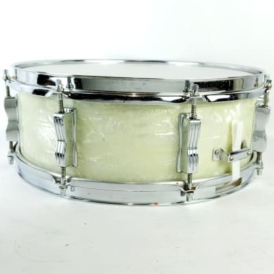 Ludwig 5x14"Jazz Festival Pre-Serial White Marine Pearl Snare Drum 60s WMP Fest image 6