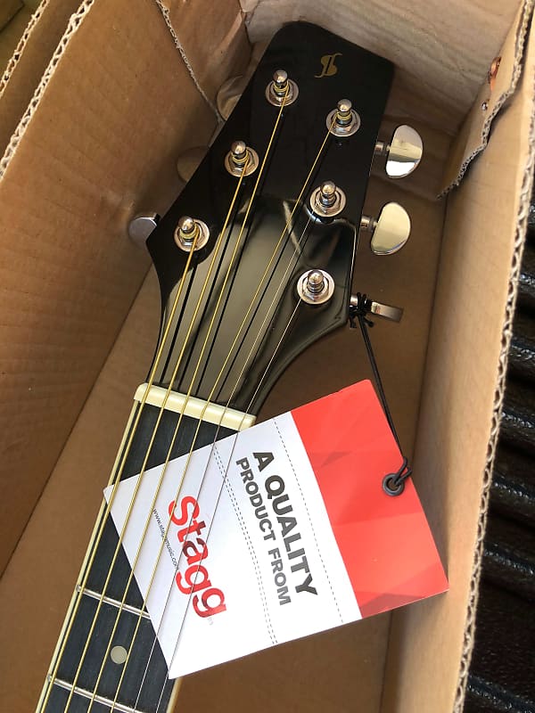 Stagg 6-String Acoustic-Electric Guitar - Black – Mugan Music Group