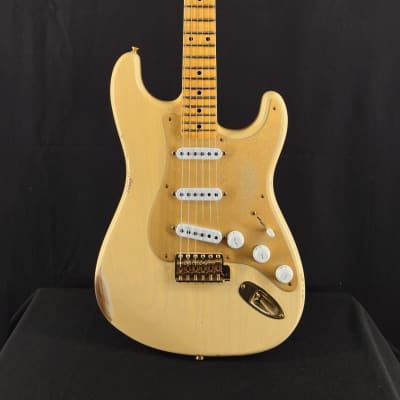 2022 Fender Custom Shop Limited Edition 55 Bone-Tone Strat in Aged Honey Blonde image 3