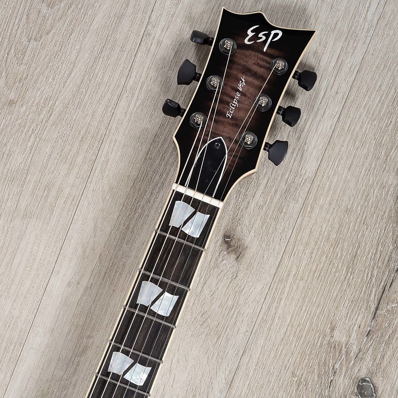 ESP USA Eclipse Guitar, Quilted Maple Top, EMG 81-X / 85-X Pickups, See  Thru Black Sunburst