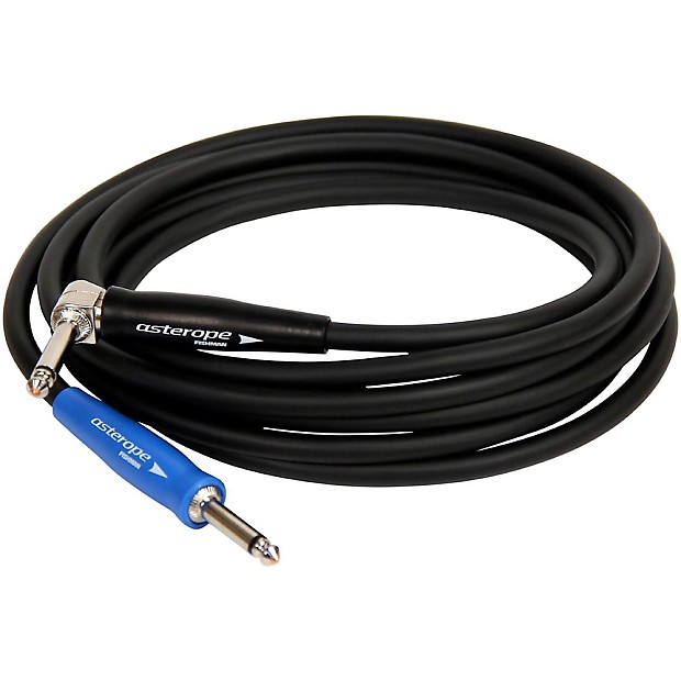 Asterope AST-B30-RSN Pro Stage 1/4" TS Straight to Right-Angle Instrument Cable - 30' image 1