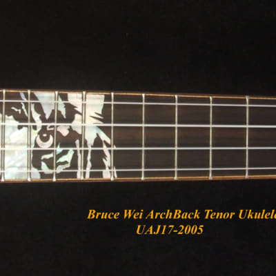 Bruce Wei Solid Mahogany ArchBack Tenor Ukulele, TIGER Inlay UAJ17-2005 image 3
