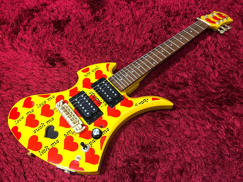 Burny YH-JR / HY Yellow Heart Jr. hide Electric Guitar X JAPAN Band Kids  Used in Japan