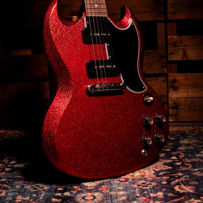 Gibson Custom 1963 SG Special Reissue Lightning Bar Gloss Red Sparkle 500663 image 8