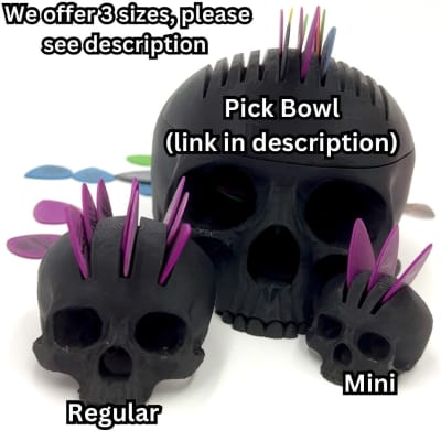 Immagine Mohawk Skull Pick Holder - Chameleon Color Shift Limited Edition-Regular / Purple/Blue - 2