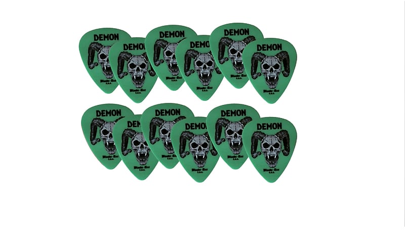 Guitar Picks 12 Pack DEMON .88mm Green made from Delrin in the USA image 1