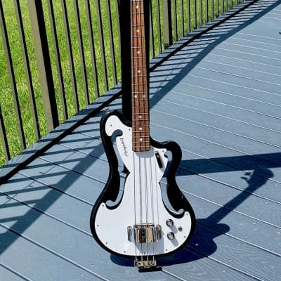 Ampeg AEB-1 Bass 1966 - the 90th Bass made in a factory Black finish & White pickgard from its original NC Sales Rep owner ! image 2