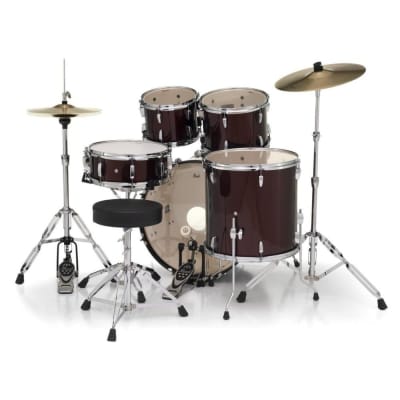 Pearl Roadshow 5pc Drum Set w/Hardware & Cymbals Wine Red RS525SC/C91 image 7