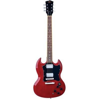 SX SG Style Electric Guitar Pack - Transparent Wine Red image 2