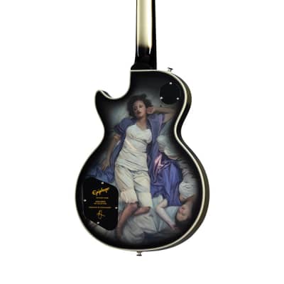 Epiphone Adam Jones Les Paul Custom Art Collection Electric Guitar, Case Included - Korin Faught's, "Sensation" - Antique Silverburst image 3